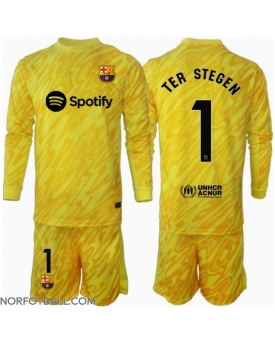 Billige Fotballdrakt Barcelona Ter Stegen #1 Keeper Replika Hjemmedraktsett Barn 2024-25 Langermet (med bukser)
